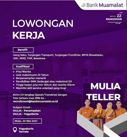 Lowongan Kerja Bank Muamalat Wilayah Yogyakarta Kabarkerja